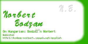 norbert bodzan business card